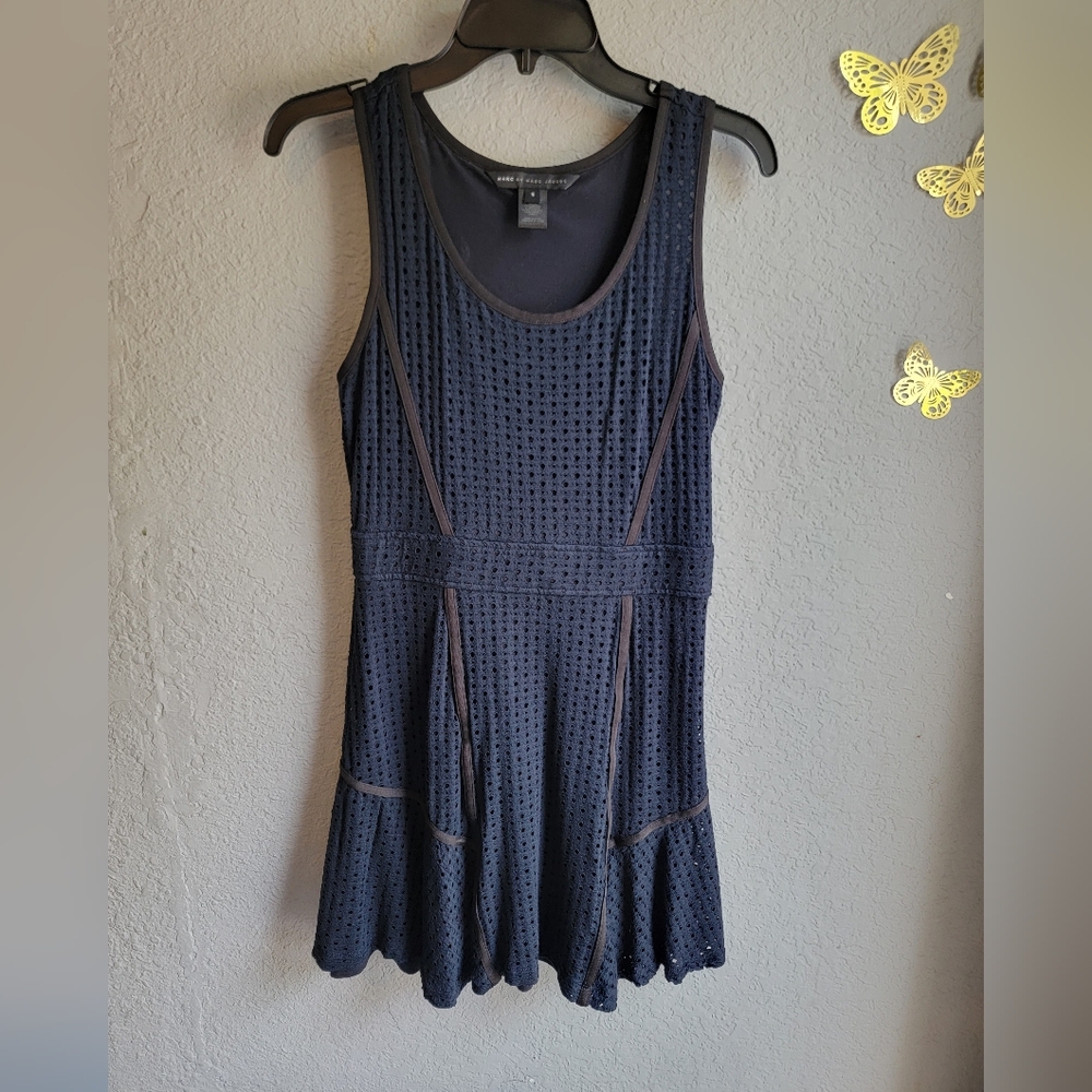 Marc By Marc Jacobs Normandy Blue & Black Eyelet Dress Women's Size S